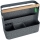 Cutie portabila cu organizator Leitz, material textil rezistent termic, cu maner si suport prindere pe birou, gri